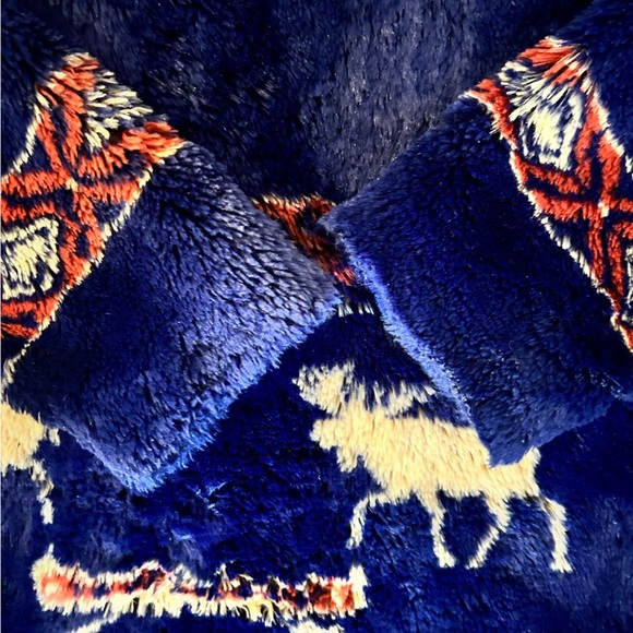 Vintage Northern Lifestyles Canada Fuzzy Reindeer Zip Front Hoody Jacket XS - Picture 13 of 16